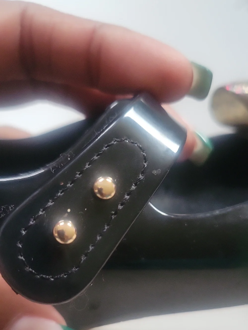 MINI DD Black Patent Girls Mary Jane Flats with Glitter Bow